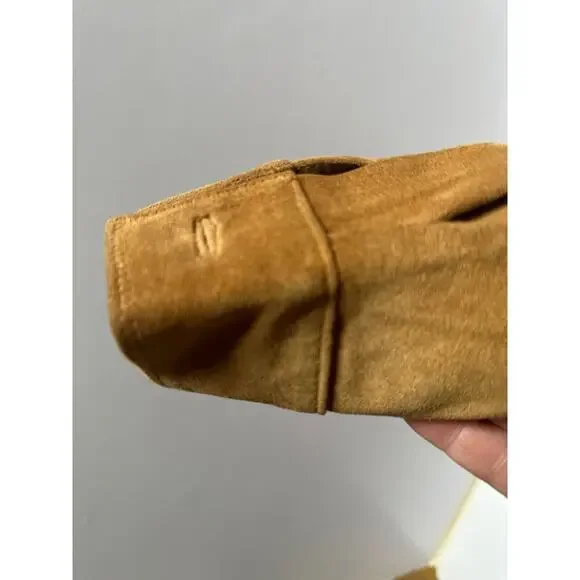 Margaret Godfrey Vintage Suede Jacket M Boho Western Ruffle Button Down Camel - Picture 7 of 12